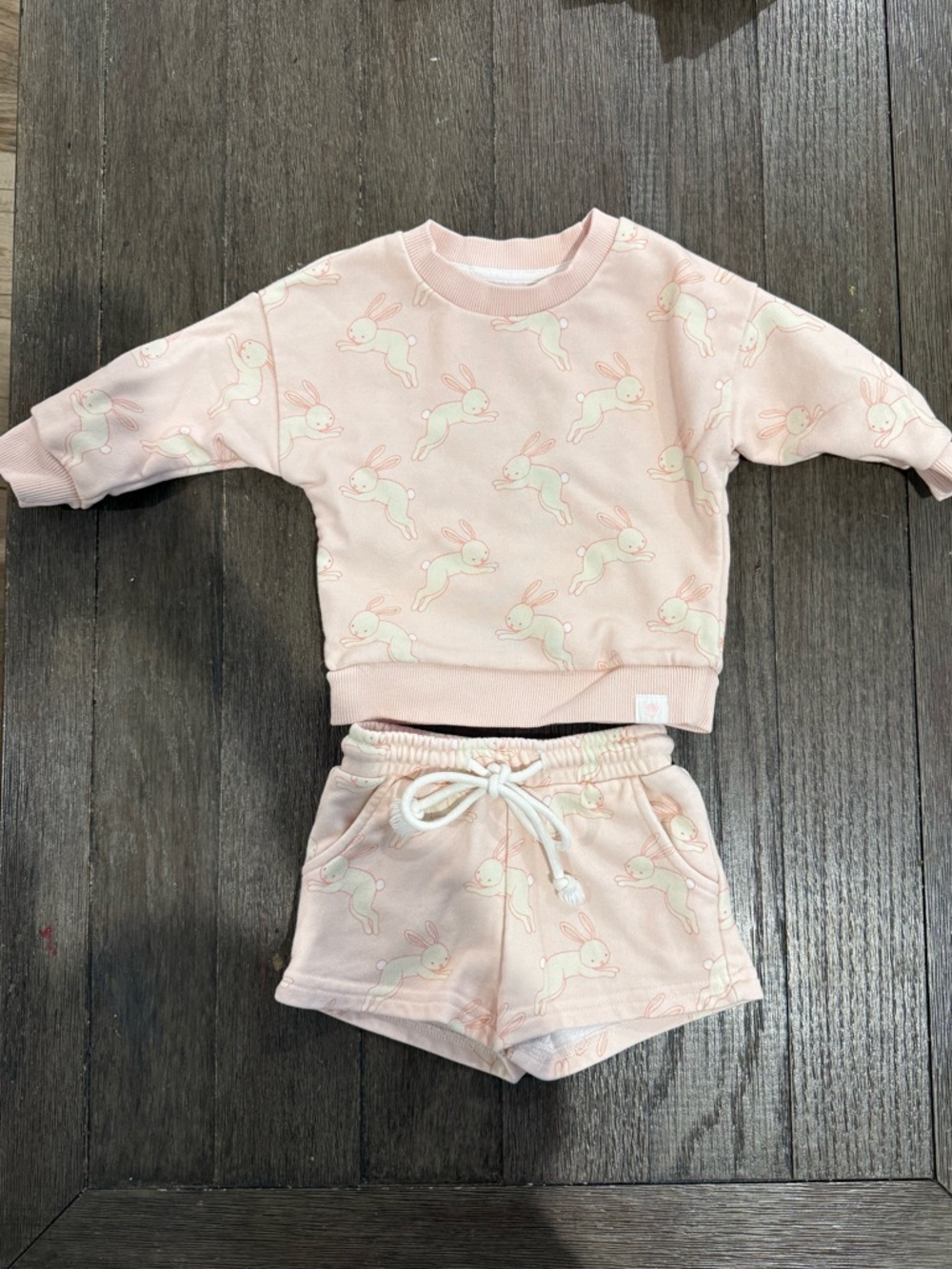 Sweet Honey Kids Pink Bunny - Soft Lounge Top & Shorts